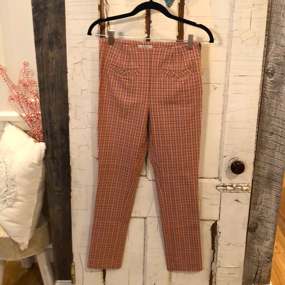 Anthropologie Essential Slim Plaid Trousers